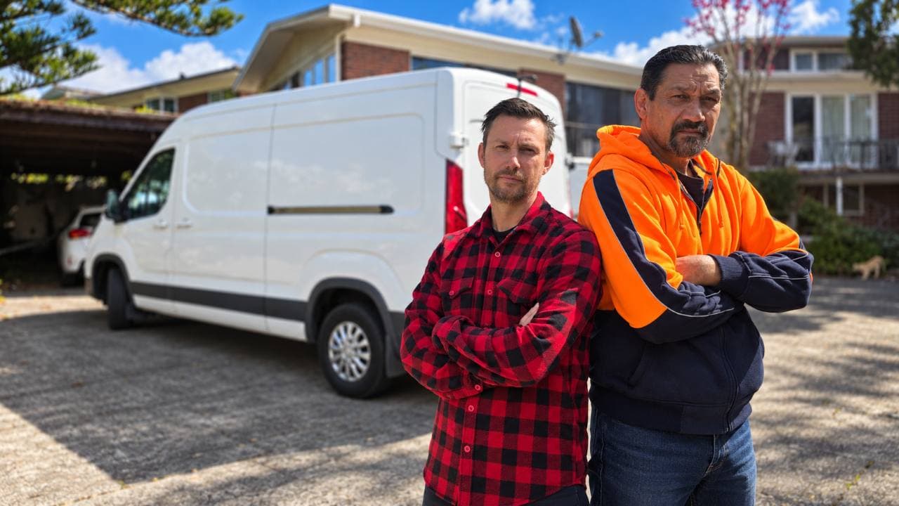 Big Van, Small Moves team standing beside a cargo van in Auckland